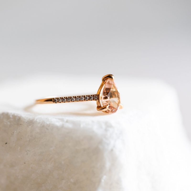Ring Roségold mit Morganit und Brillanten